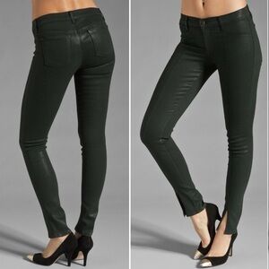 New J Brand Vera Blacked Coated Split Hem Skinny Jeans in Stealth | Size 30